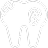 A simple tooth icon, representing dental health and hygiene, depicted in a clean, minimalist design.