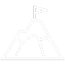 A simple mountain icon featuring a triangular peak with a flat base, symbolizing outdoor adventure and nature.